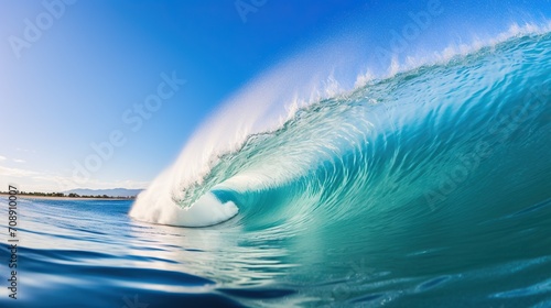 Perfect waves, beautiful crystal water, hollow waves. © madha