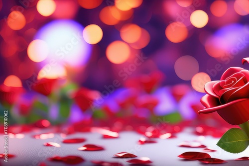 Wallpaper Mural 3D red rose background, Valentine's Day festival Torontodigital.ca