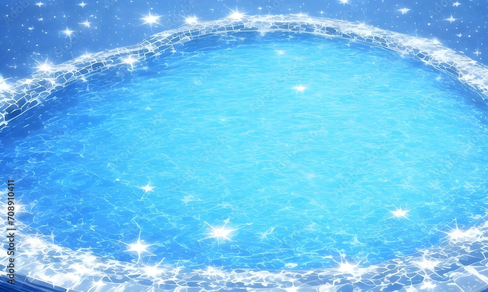 Shiny round blue pool