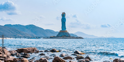 The Guanyin Statue on the Sea in Nanshan Cultural Tourism Area, Sanya, Hainan, China photo