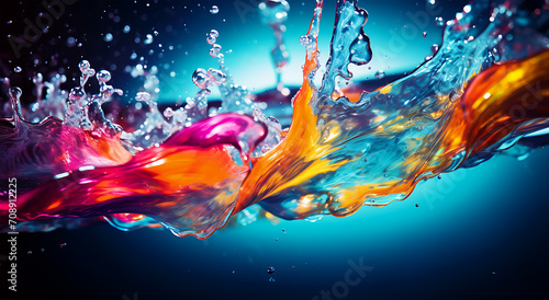 A futuristic fresh colorful splash dynamic light photography scene