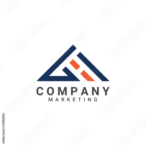 Free Download Home marketing H letter logo vector. Simple and modern. Suitable for the construction, finance, marketing, accounting or business related industries with logos. - GFXLoad