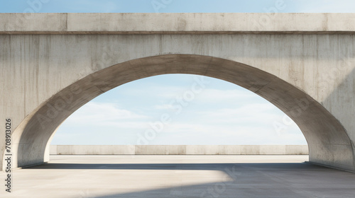 A sturdy concrete arch stands proudly, its smooth surface bearing the marks of time. Bold lines, solid and enduring, frame the passage with industrial grace. © hmzphotostory