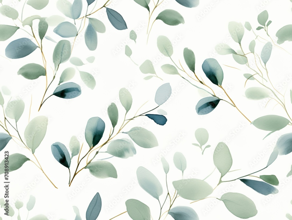 eucalyptus in watercolor style seamless pattern eucalyptus in watercolor style seamless pattern