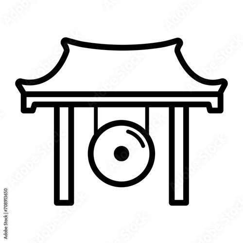 ornament of lunar new year icon. gong icon