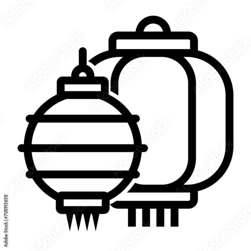 lunar new year icon. lantern icon. ornament of chinese new year