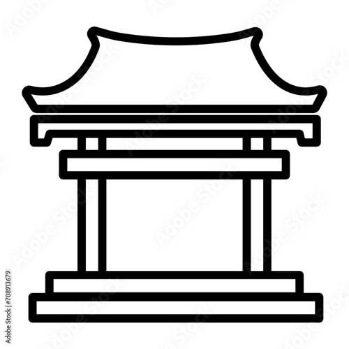 lunar new year icon. chinese gate icon