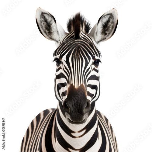 zebra face isolated on transparent background