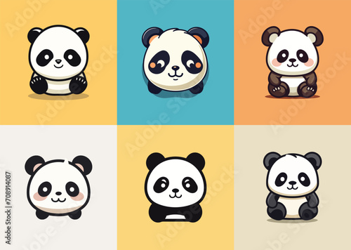 Fototapeta Naklejka Na Ścianę i Meble -  Cute panda logo design vector illustration