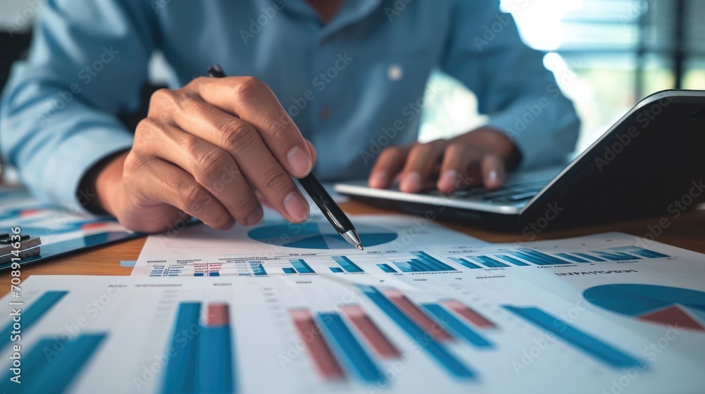 interest rates and dividends, Business people calculate and higher graphs and percentages investment returns interest rates and dividends, Business people calculate and higher graphs and percentages investment returns