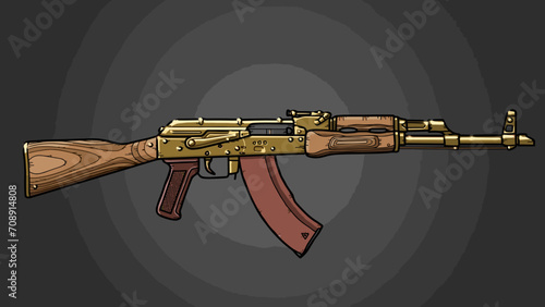 Military golden gun with tuning and optics