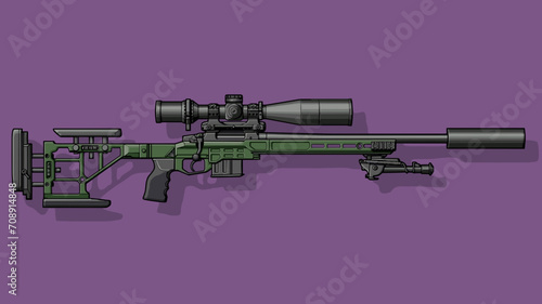 Green sniper riffle vector image