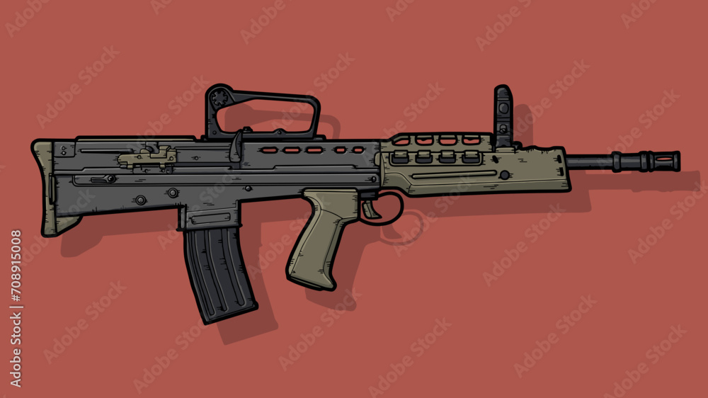 Riffle gun with tuning illustration Riffle gun with tuning illustration