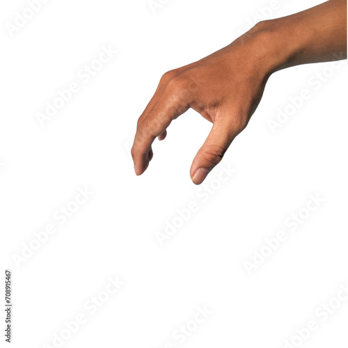 Man's hand isolated on white background