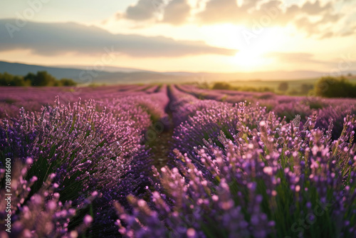 lavender field at sunset