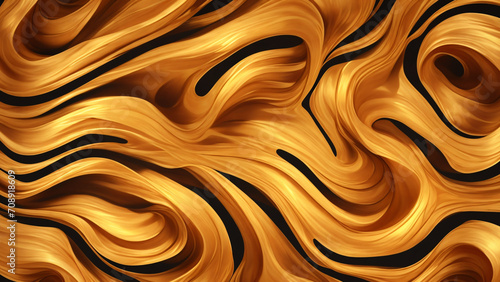 abstract gold wavy background with smooth lines.