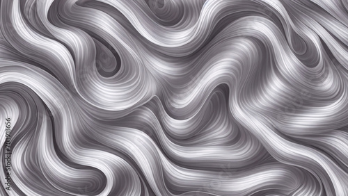 Abstract background of silver gray wavy lines. 3d rendering, 3d illustration.