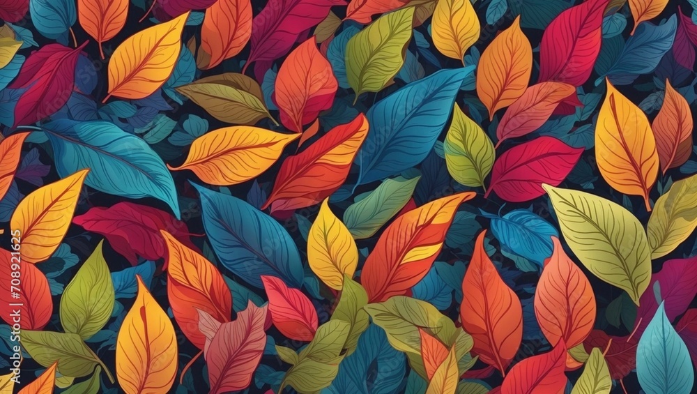 pretty colorful leaf patern illustration made by AI generative made by AI generative