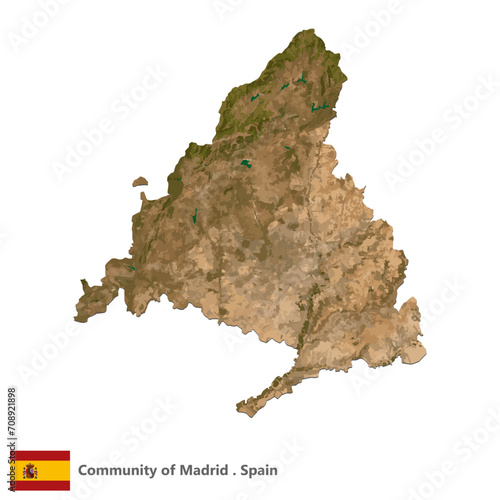 Community of Madrid, Autonomous Community of Spain Topographic Map (EPS)