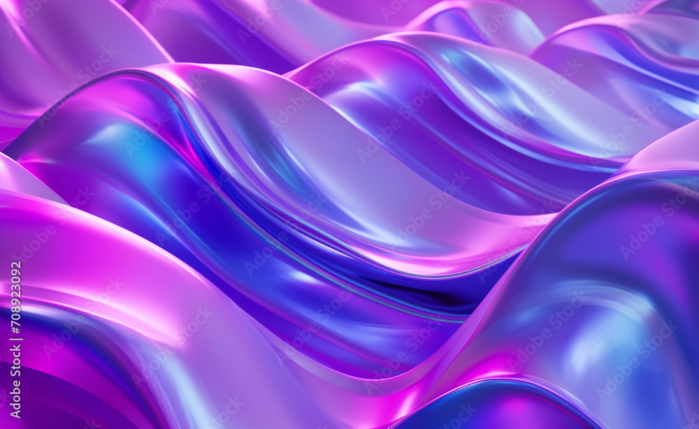 Fototapeta premium Abstract fluid 3D render iridescent modern retro futuristic dynamic wave