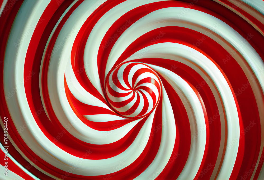 Fototapeta premium A swirling white and red cane background in the style of contemporary candy.