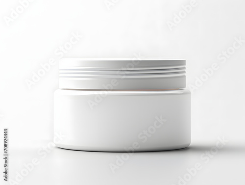 3D Blank White Plastic Cosmetic Jar Mockup 