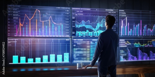 Business intelligence, data analytics and visualization concept. Machine learning, artificial intelligence (AI) and statistical model for predictive analytics and making effective business decision