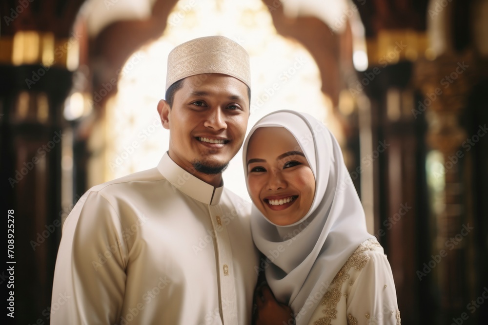 Photo of asian muslim couple
