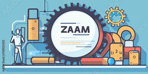 Lean manufacturing concept. Lean six sigma industrial process optimization with kaizen and DMAIC methodology. Quality and standardization. Maximizing productivity and quality