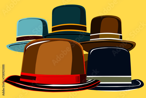 Vintage hat store. vektor illustation