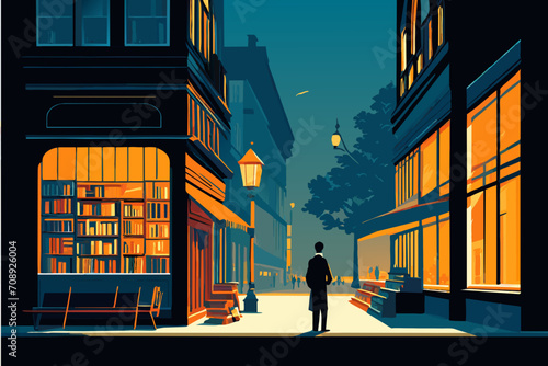 Independent bookshop. vektor illustation
