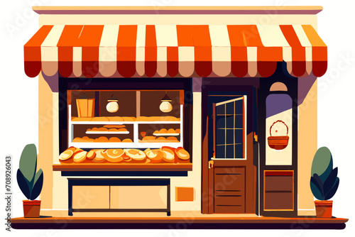 Charming bakery storefront. vektor illustation