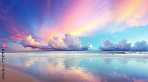 colors sky rainbow background illustration vibrant nature, beauty celestial, ethereal magical colors sky rainbow background © vectorwin