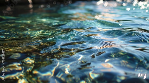  a close up of the water surface of a pool of water with ripples on the surface of the water and on the surface of the water surface of the water.