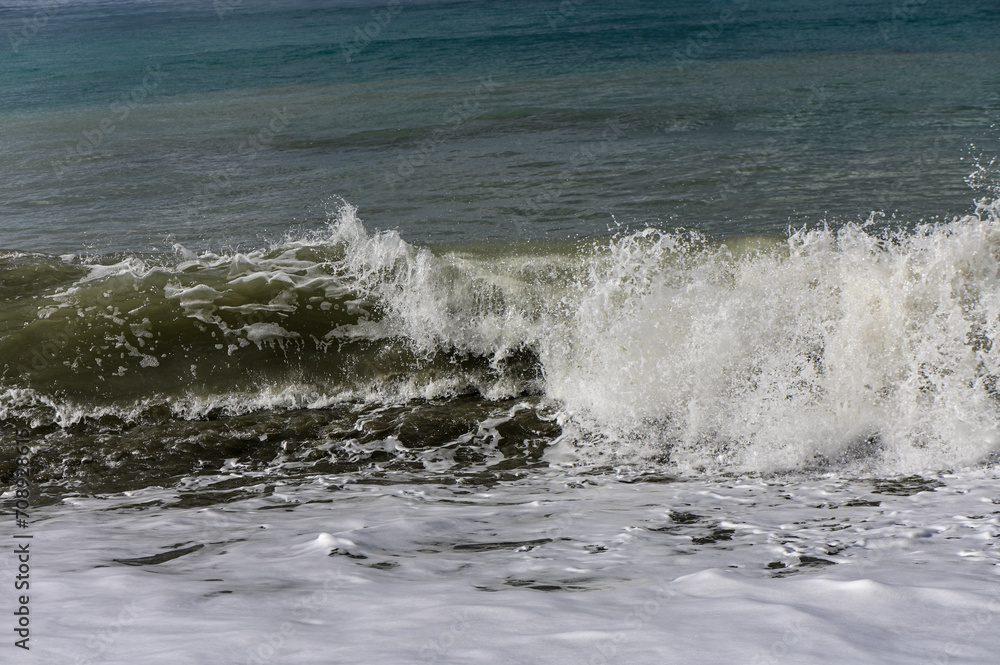 waves on the Mediterranean sea in winter on the island of Cyprus 9