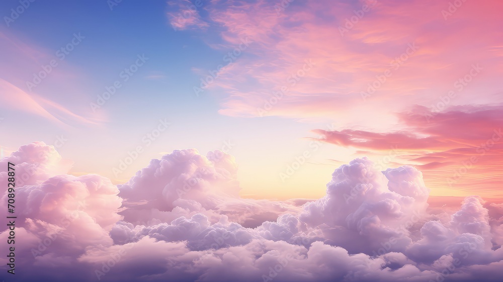 peaceful fluffy sky background illustration ethereal dreamy, celestial heaven, soft tranquil peaceful fluffy sky background