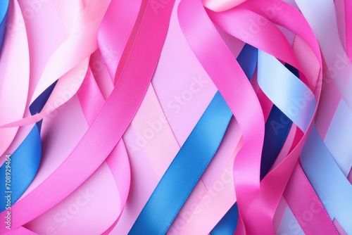 colorful ribbons, World cancer day, National cancer survivor day, world autism awareness day photo