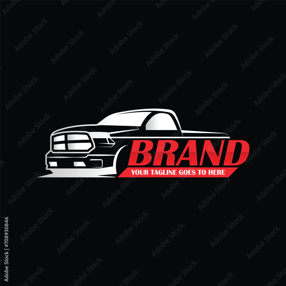 Pick up Truck with modern line design, Pick up truck, truck logo template, perfect logo for automotive industry.