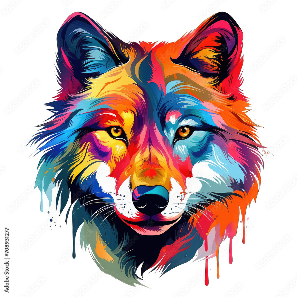 Abstract Wolf Art Wit