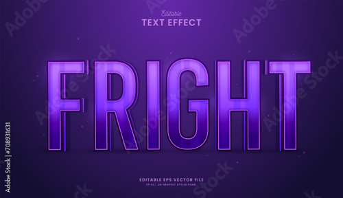 decorative editable fright purple text effect vector design