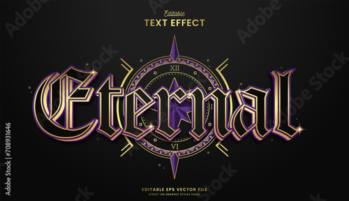 decorative editable golden eternal time text effect vector design