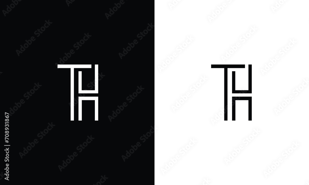 TH HT T H letter logo template design