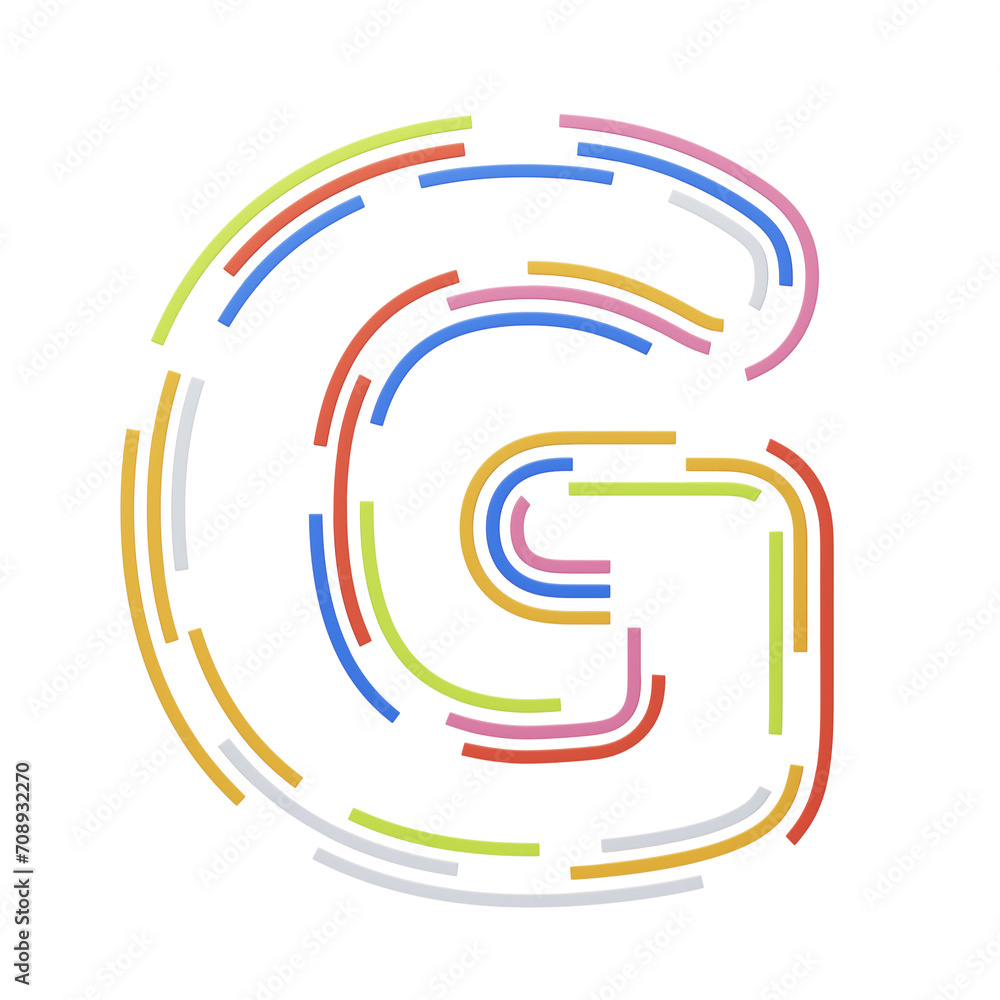 G Letter 3D Shape Stripes Text. 3d illustration, 3d element, 3d rendering. 3d visualization isolated on a transparent background G Letter 3D Shape Stripes Text. 3d illustration, 3d element, 3d rendering. 3d visualization isolated on a transparent background