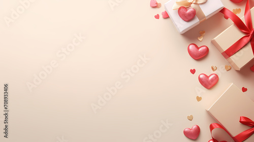 Valentine's Day, love and romance background, background with heart shapes © ma