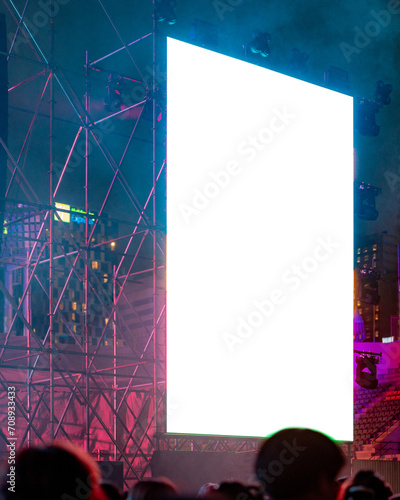 empty screen at stage in music festival concert 