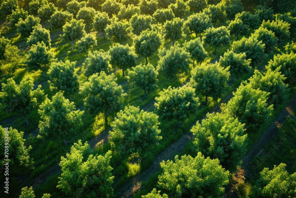 Fototapeta premium Vibrant Abstraction in Suburban Orchards