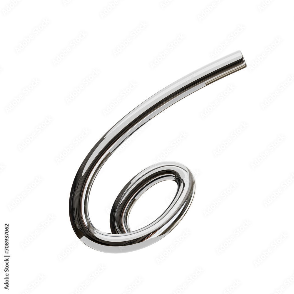 3D Number 6 Shape Chrome Text. 3d illustration, 3d element, 3d rendering. 3d visualization isolated on a transparent background 3D Number 6 Shape Chrome Text. 3d illustration, 3d element, 3d rendering. 3d visualization isolated on a transparent background