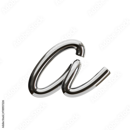 A Letter 3D Shape Chrome Text. 3d illustration, 3d element, 3d rendering. 3d visualization isolated on a transparent background