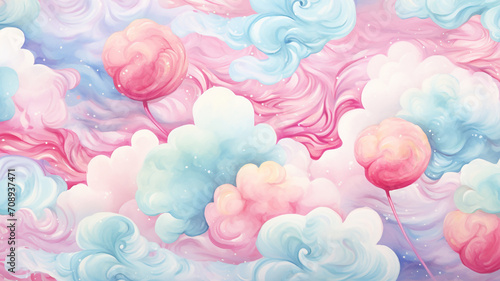 cotton candy watercolor pattern