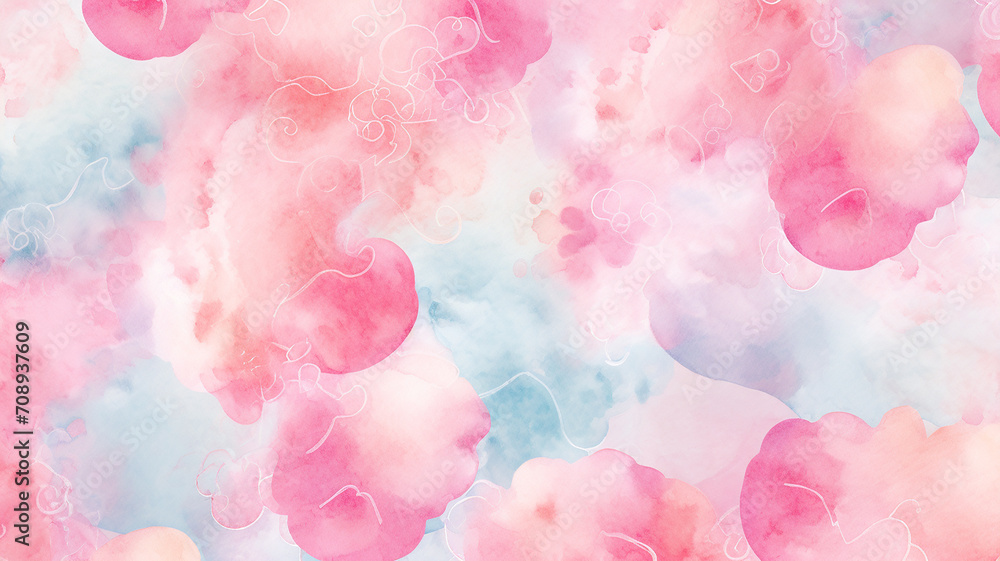 cotton candy watercolor pattern